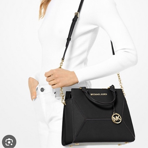 Michael Kors Black Satchel with Gold Accents - Picture 6 of 6
